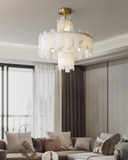 Dunselonna Alabaster Chandelier-Moonnatur