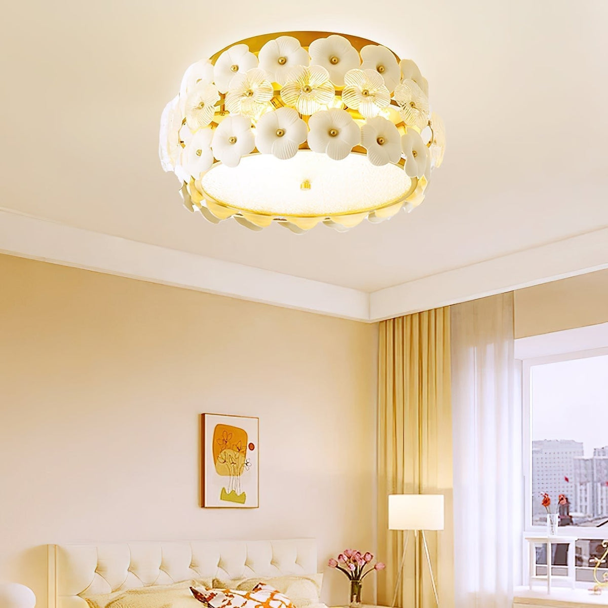 Coraiel Ceramic Ceiling Light-Moonnatur
