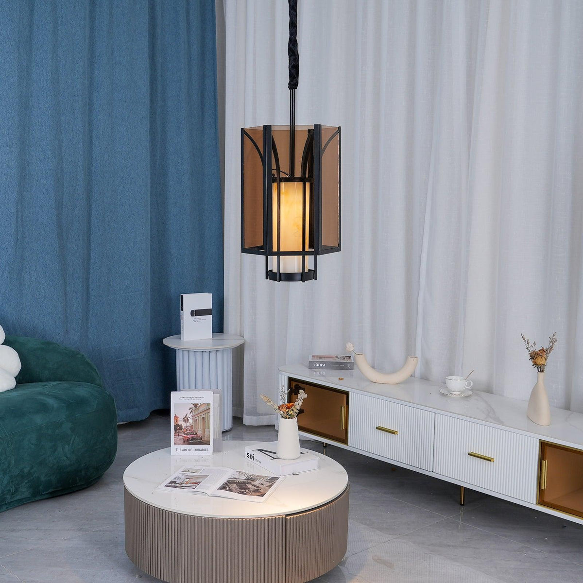 Oakenelle Alabaster Pendant Light-Moonnatur