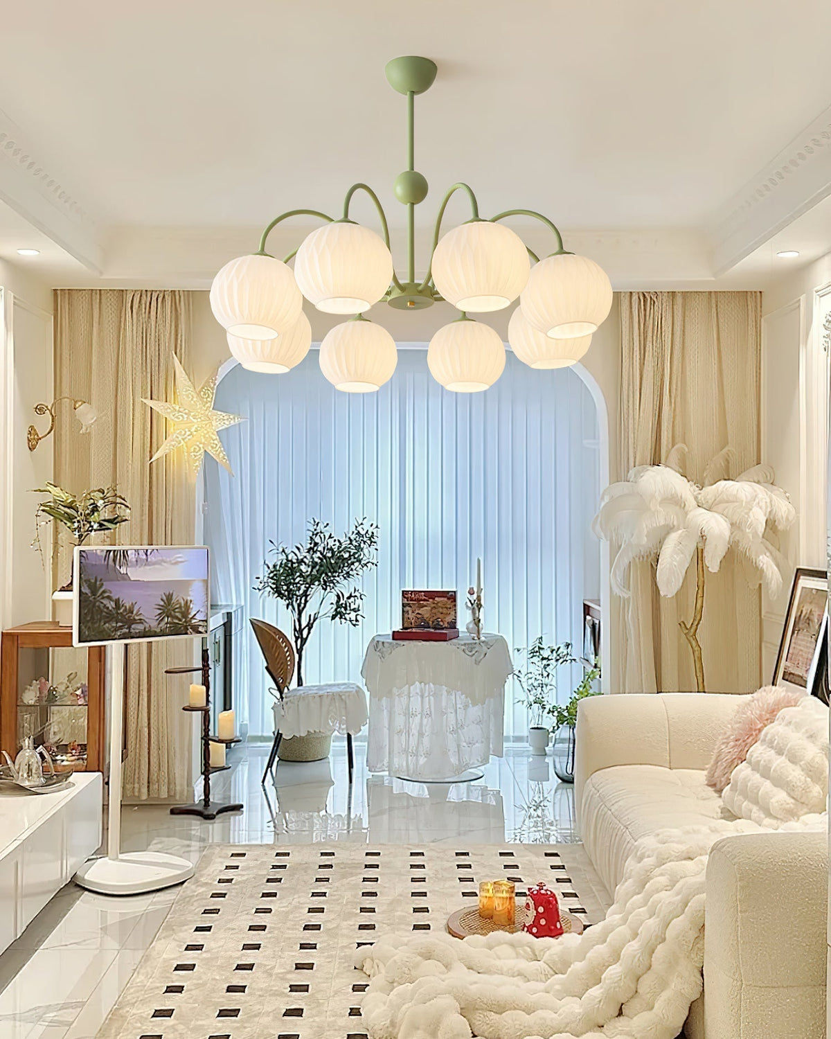 Merlenera Glass Chandelier-Moonnatur