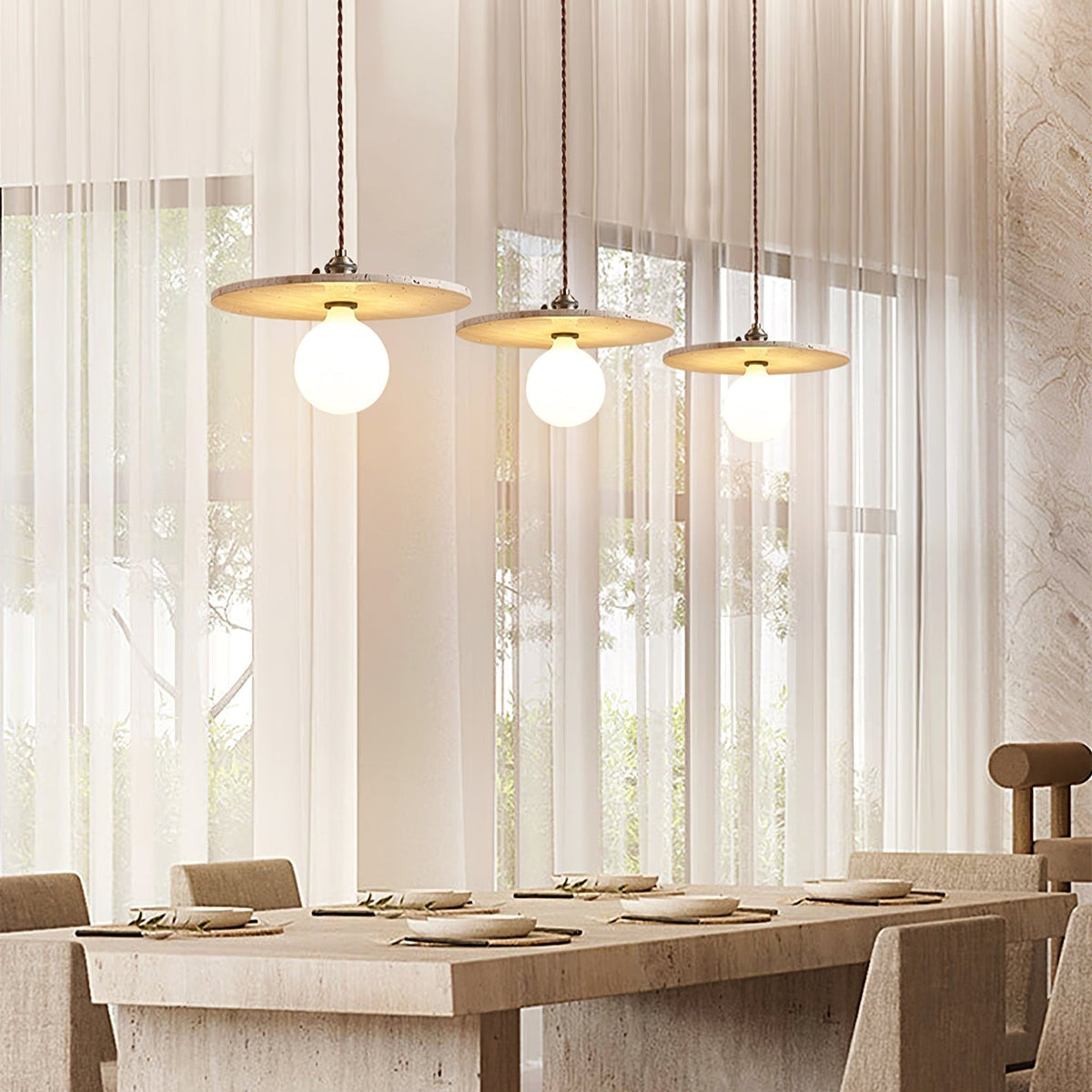 Zorrenfern Travertine Pendant Light-Moonnatur