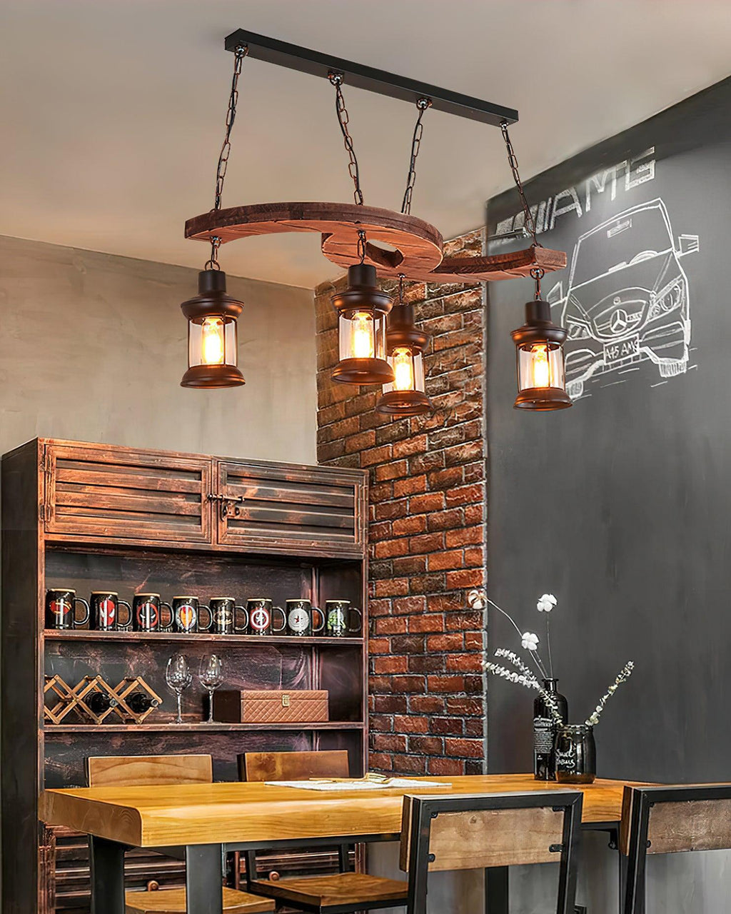 Fernora Wood Chandelier-Moonnatur