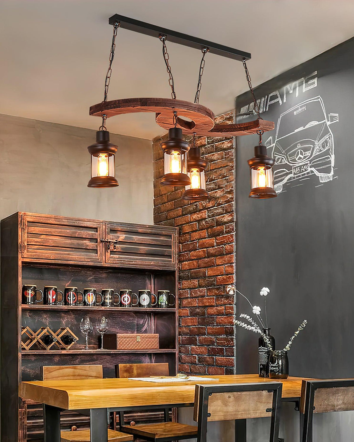 Fernora Wood Chandelier-Moonnatur