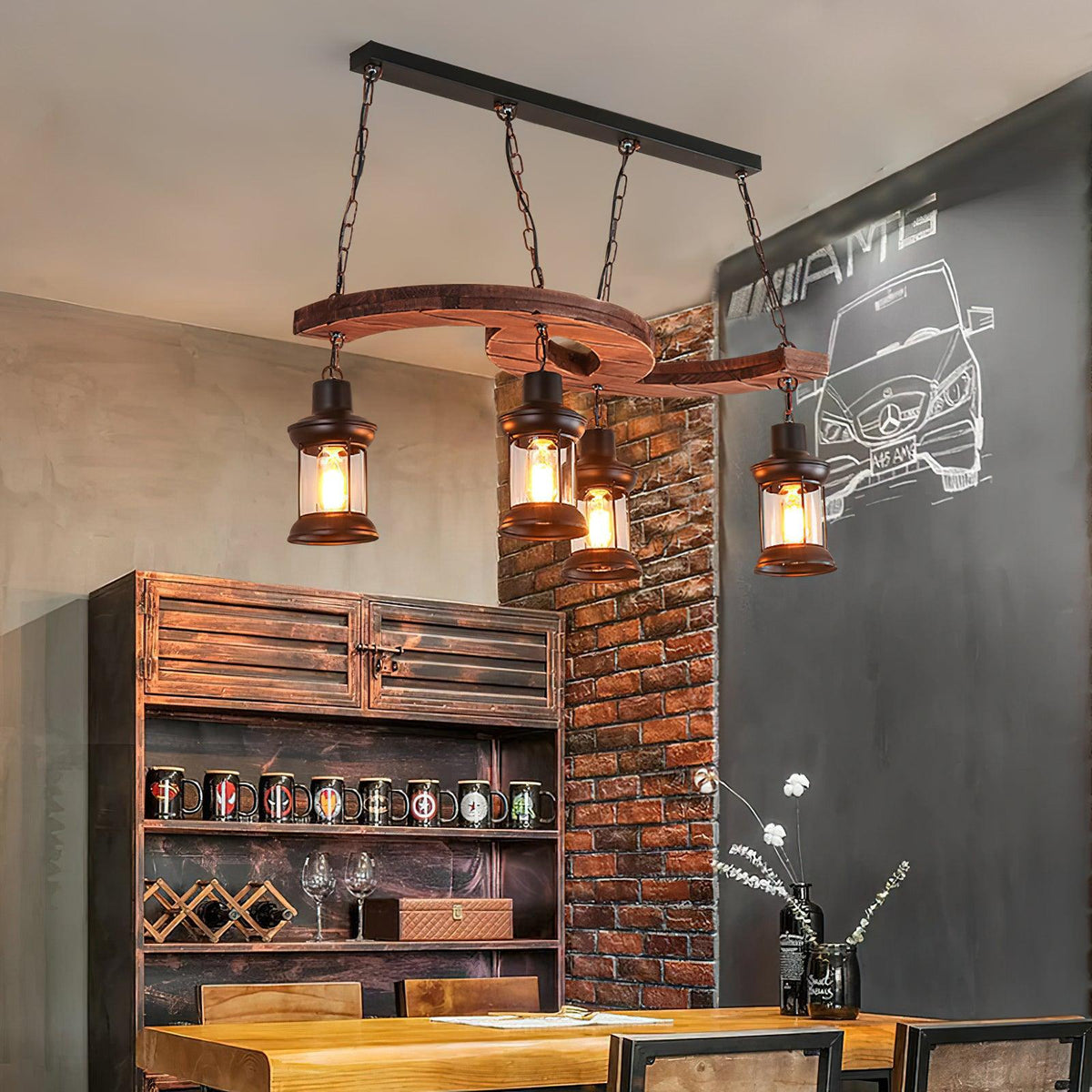 Fernora Wood Chandelier-Moonnatur