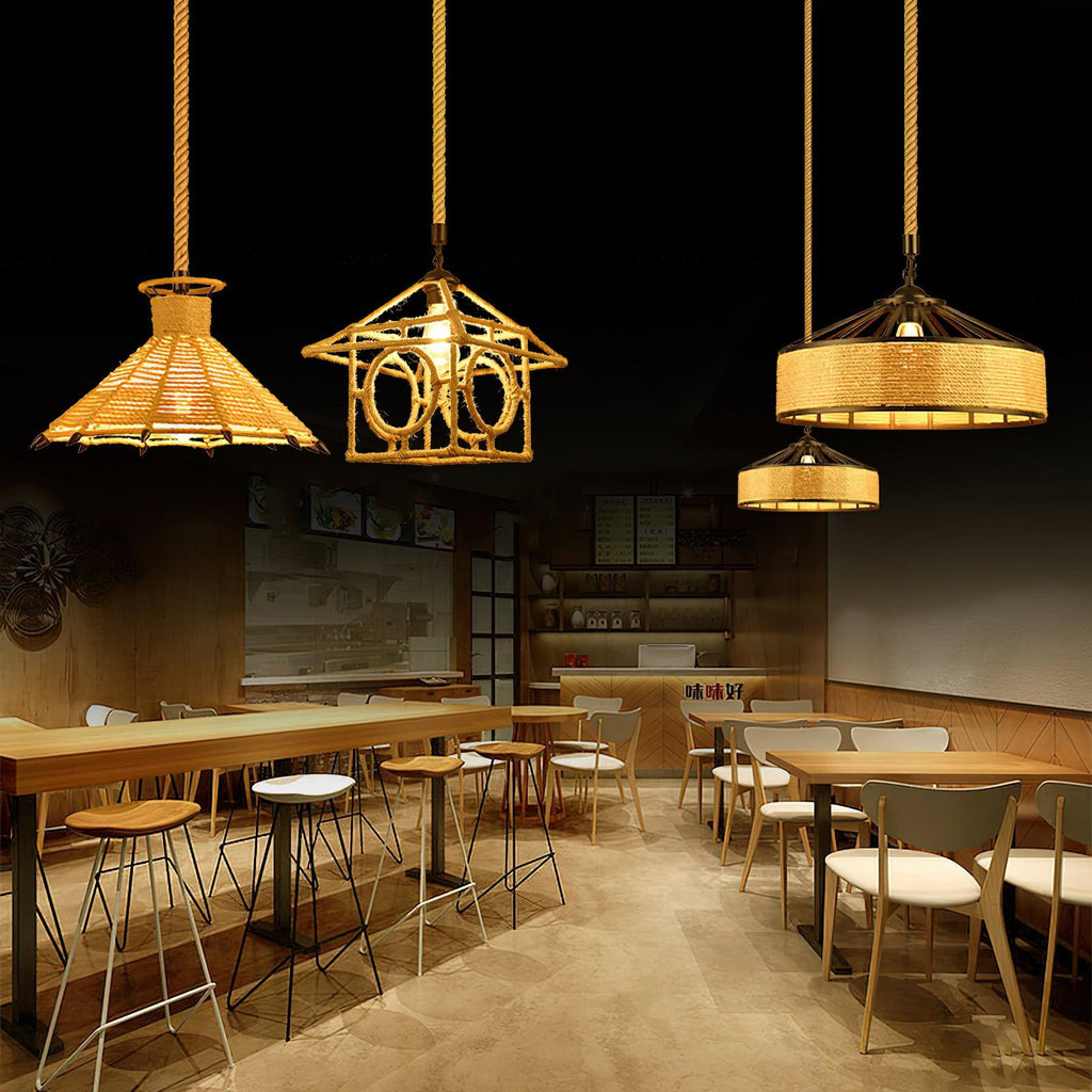 Erdenina Hemp Rope Pendant Light-Moonnatur