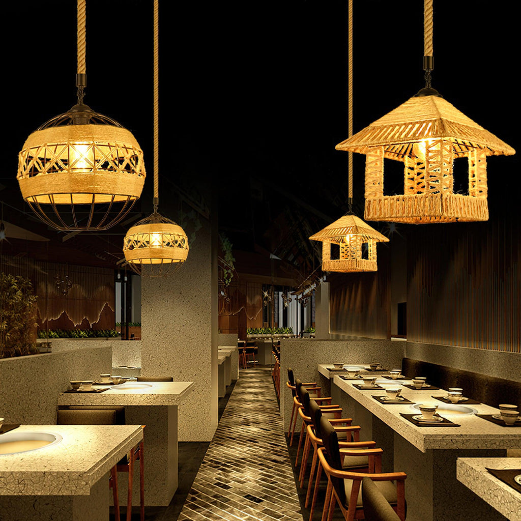 Erdenina Hemp Rope Pendant Light-Moonnatur