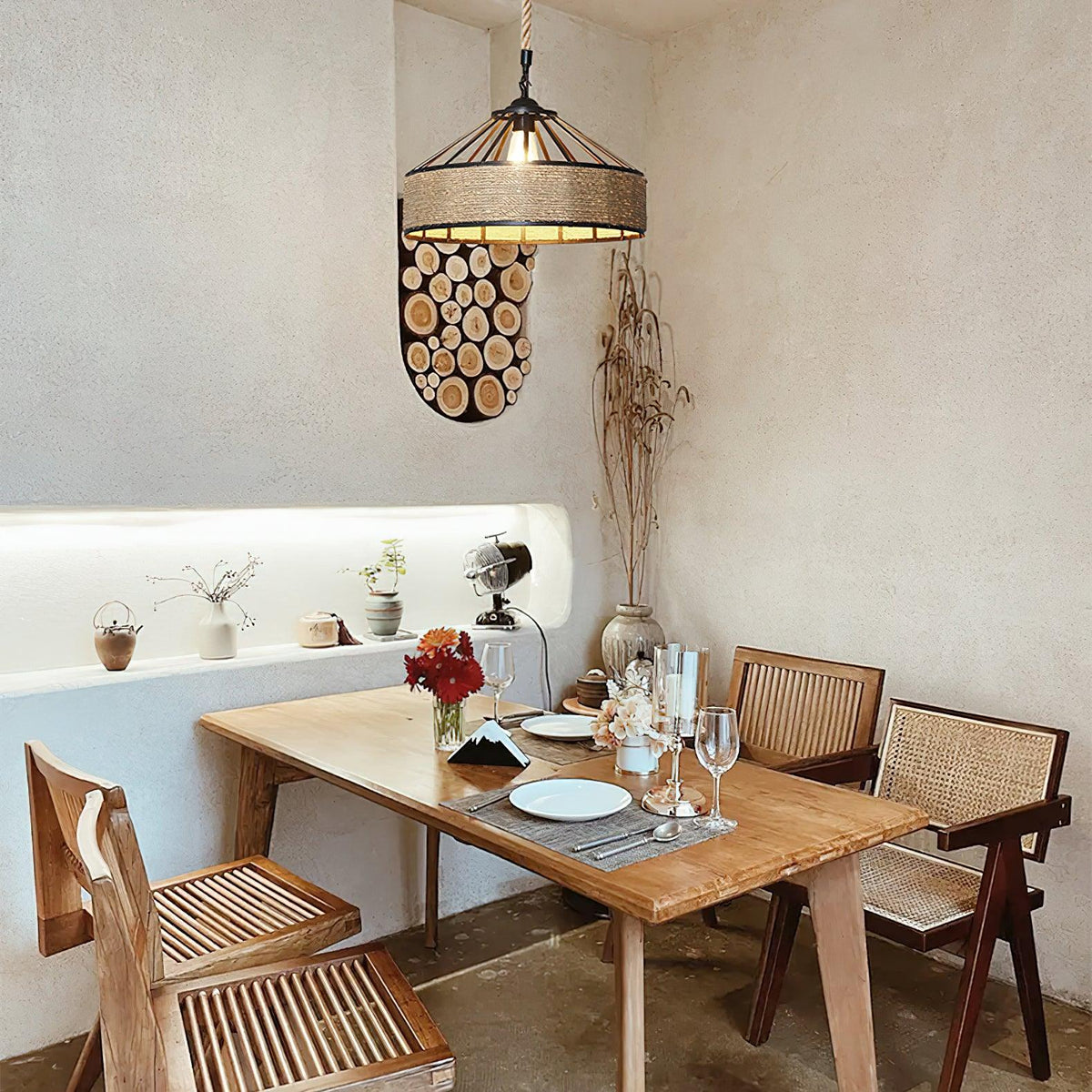 Erdenina Hemp Rope Pendant Light-Moonnatur