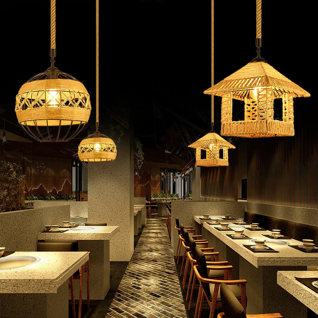 Erdenina Hemp Rope Pendant Light-Moonnatur