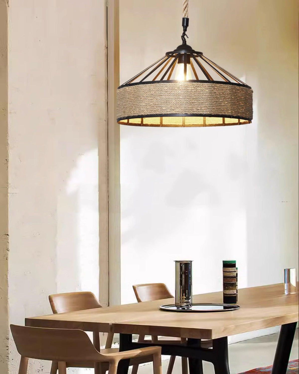Erdenina Hemp Rope Pendant Light-Moonnatur