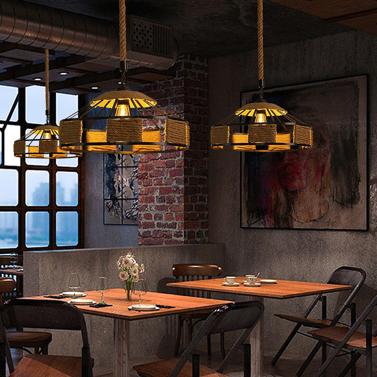 Erdenina Hemp Rope Pendant Light-Moonnatur