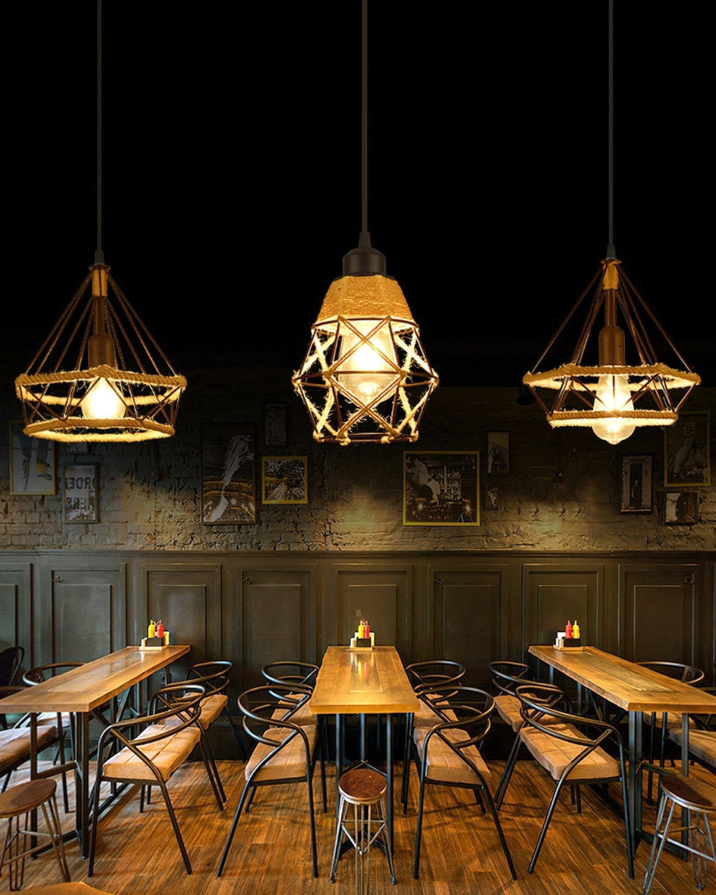Drenwyn Hemp Rope Pendant Light-Moonnatur