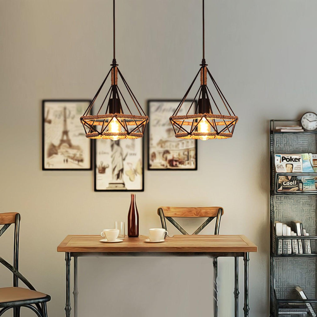 Drenwyn Hemp Rope Pendant Light-Moonnatur