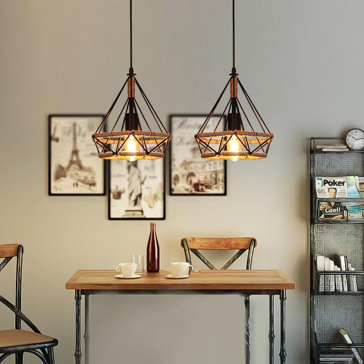 Drenwyn Hemp Rope Pendant Light-Moonnatur