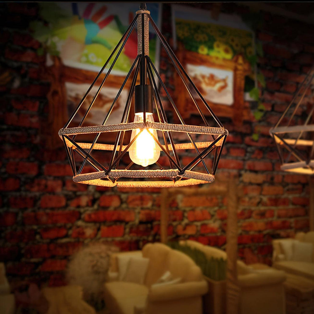 Drenwyn Hemp Rope Pendant Light-Moonnatur