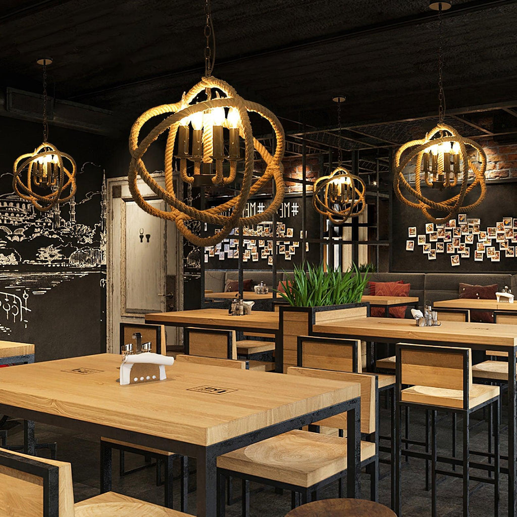 Drenwyn Hemp Rope Pendant Light-Moonnatur
