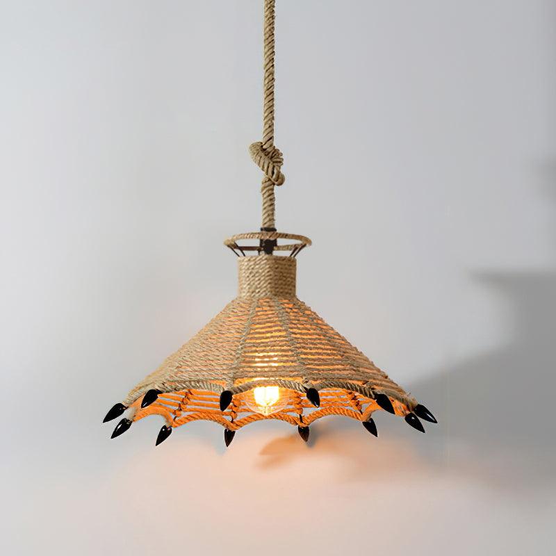 Drenwyn Hemp Rope Pendant Light-Moonnatur