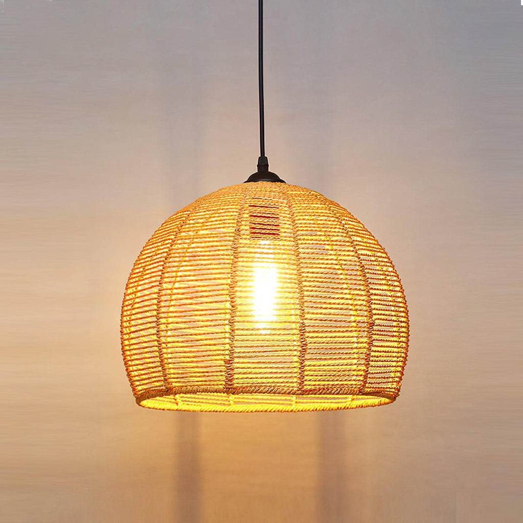 Drenwyn Hemp Rope Pendant Light-Moonnatur