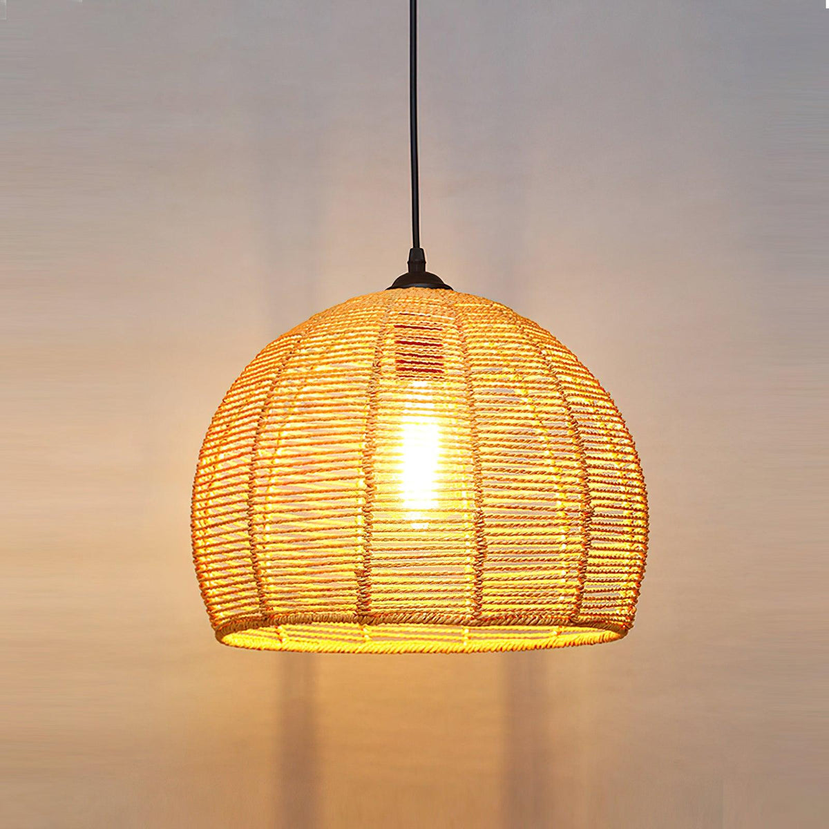 Drenwyn Hemp Rope Pendant Light-Moonnatur