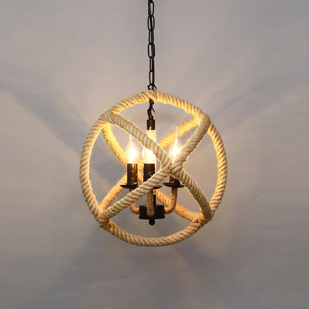 Drenwyn Hemp Rope Pendant Light-Moonnatur