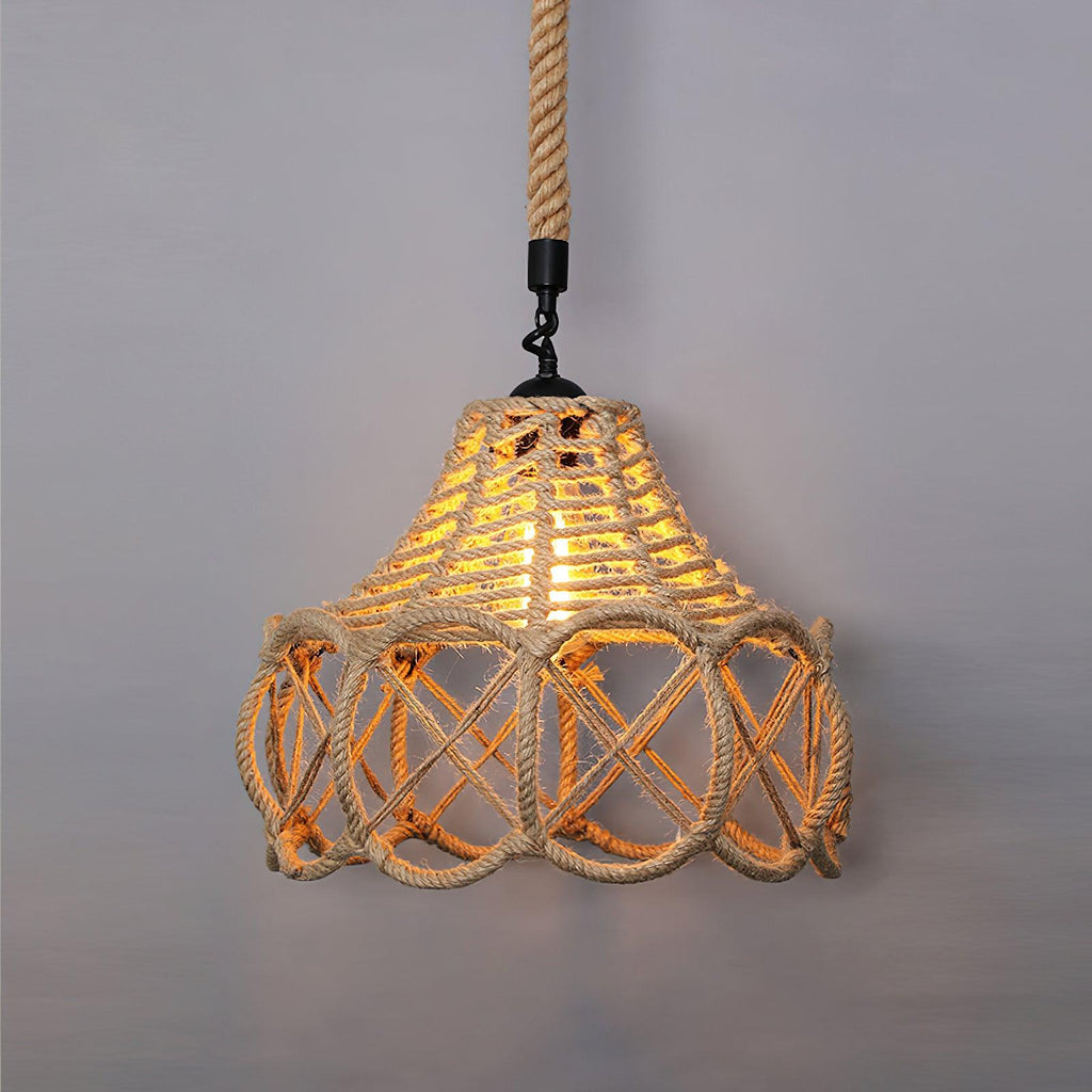 Drenwyn Hemp Rope Pendant Light-Moonnatur