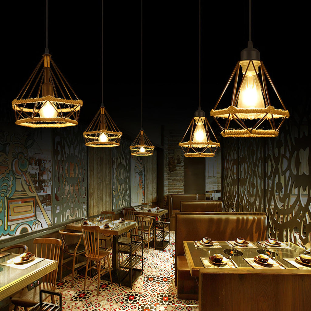 Drenwyn Hemp Rope Pendant Light-Moonnatur