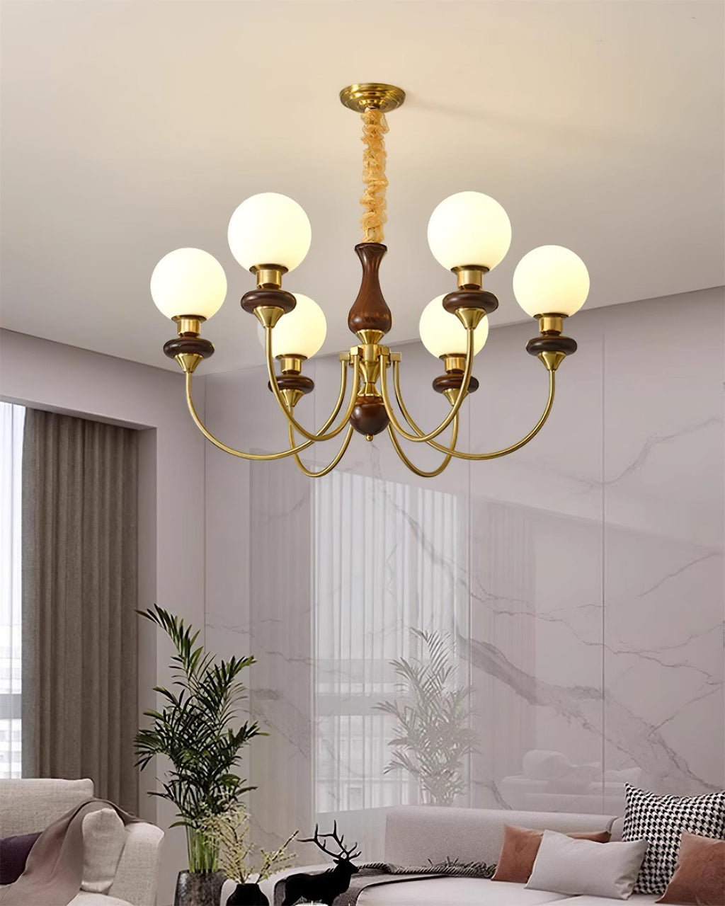 Merrenis Glass Chandelier-Moonnatur