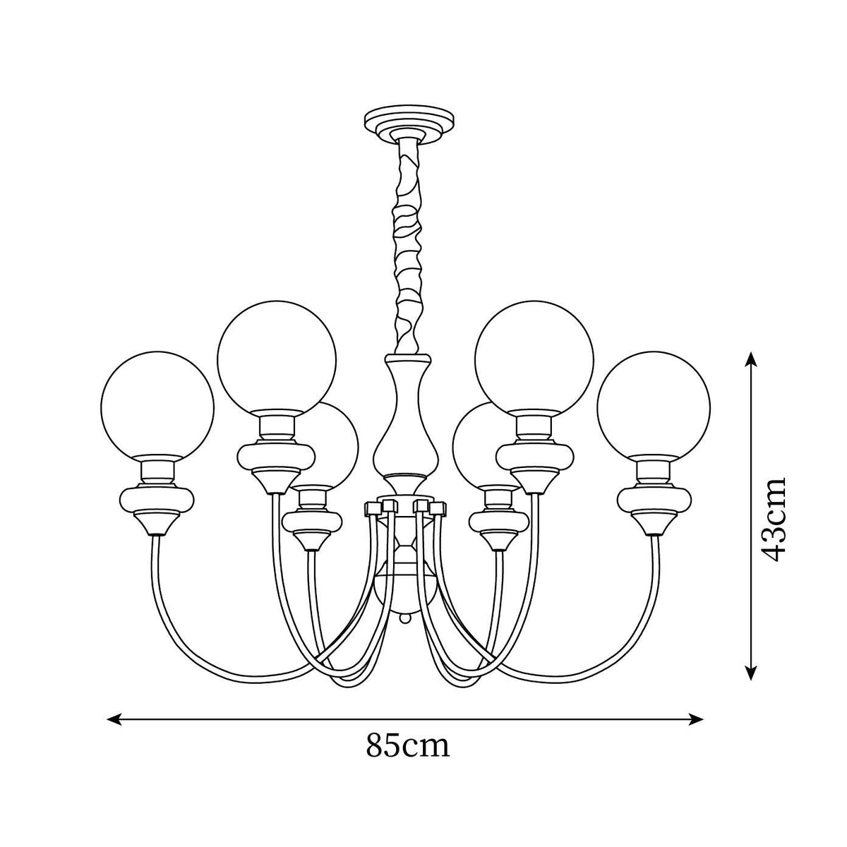 Merrenis Glass Chandelier-Moonnatur