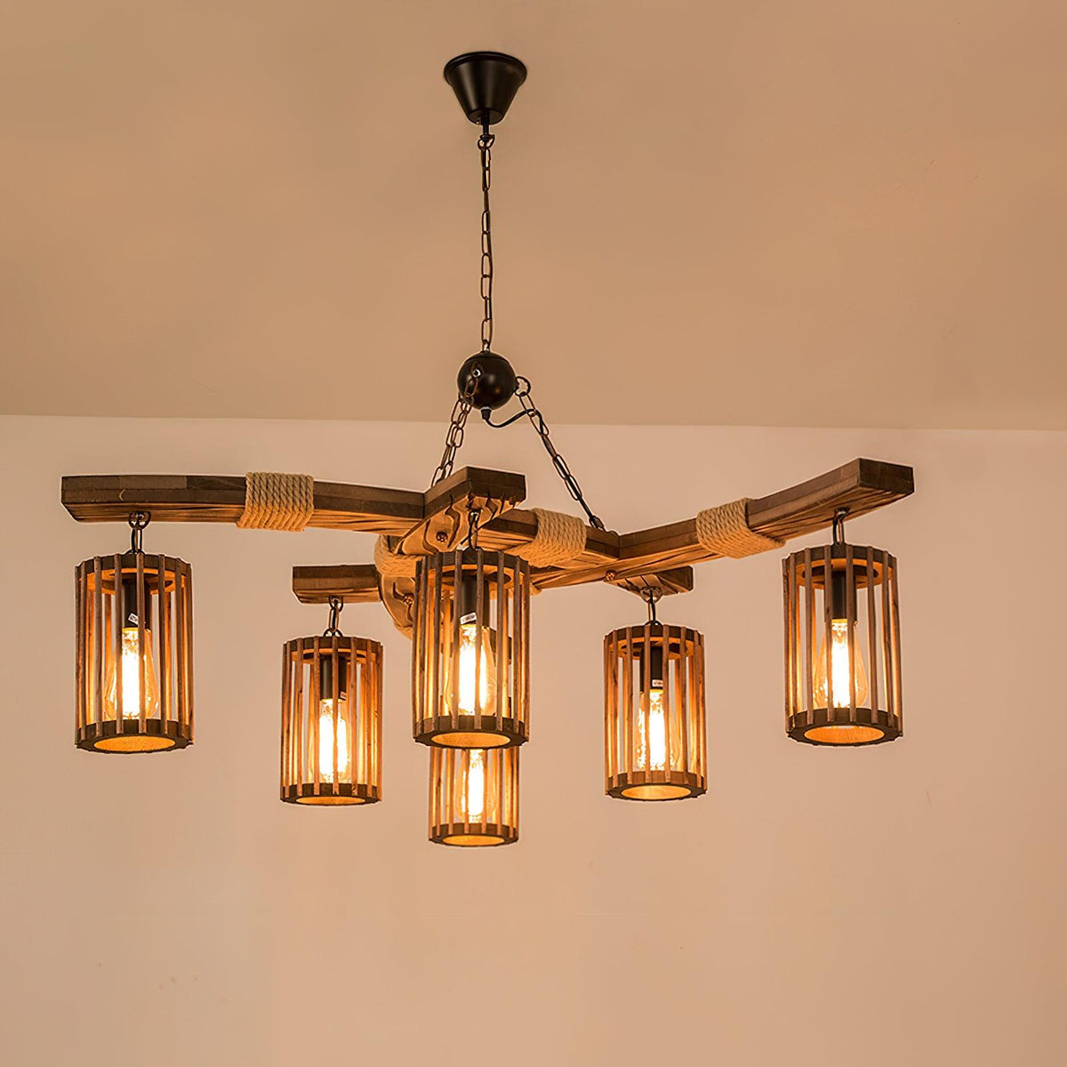 Wistera Wood Chandelier-Moonnatur