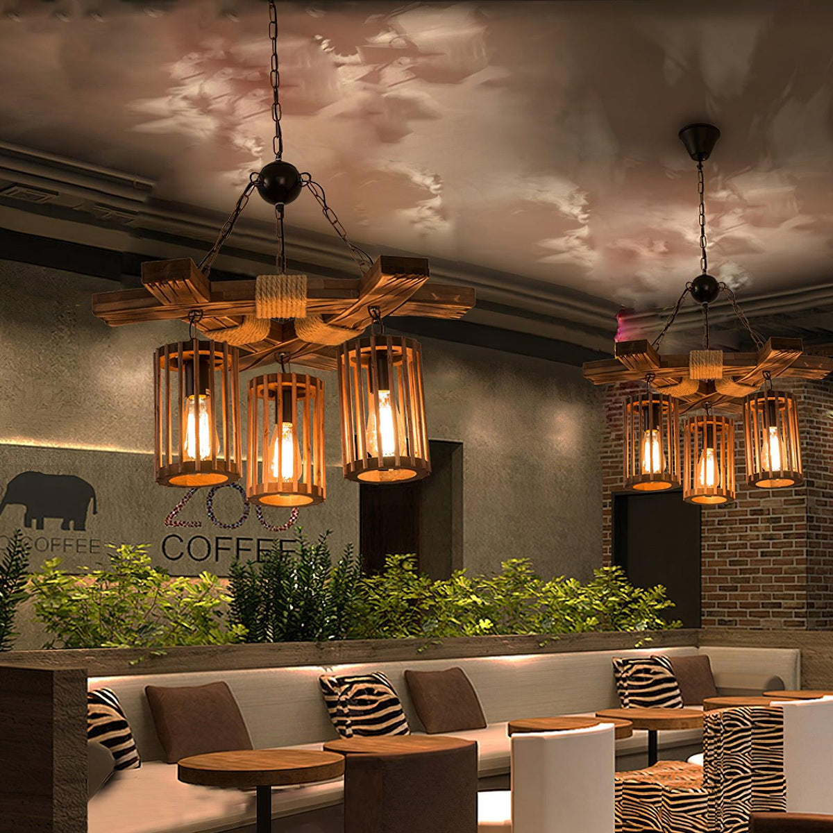 Wistera Wood Chandelier-Moonnatur
