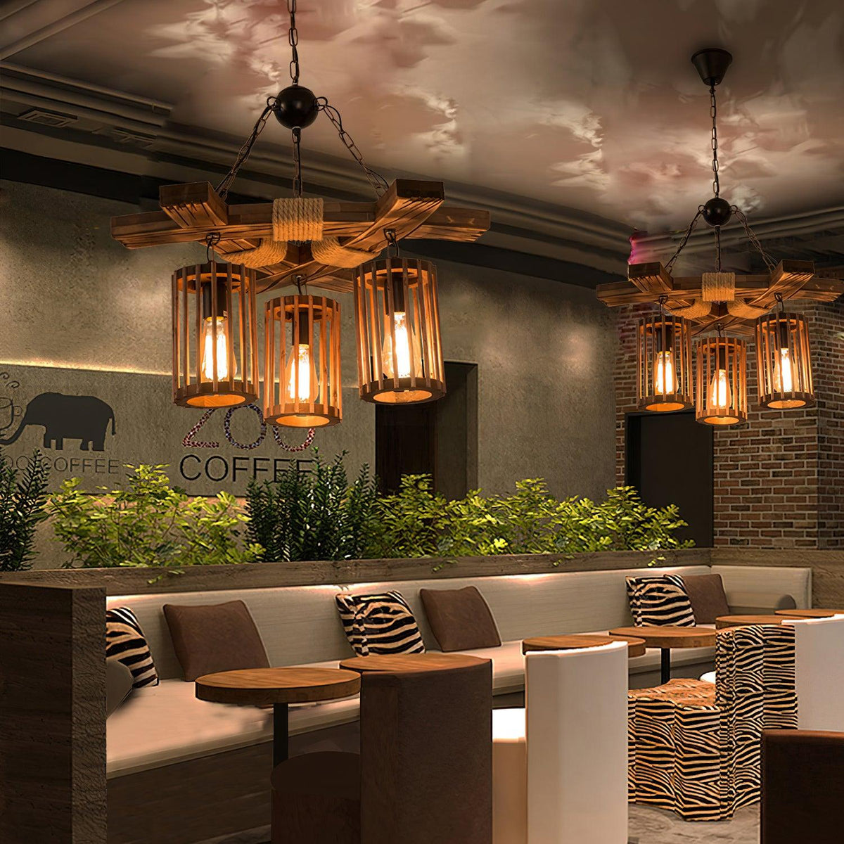 Wistera Wood Chandelier-Moonnatur