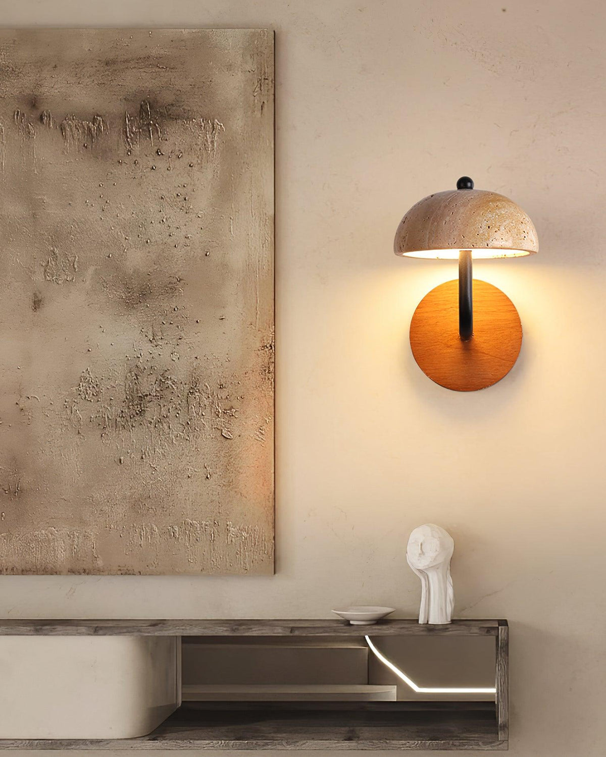 Lathenlark Travertine Wall Light-Moonnatur