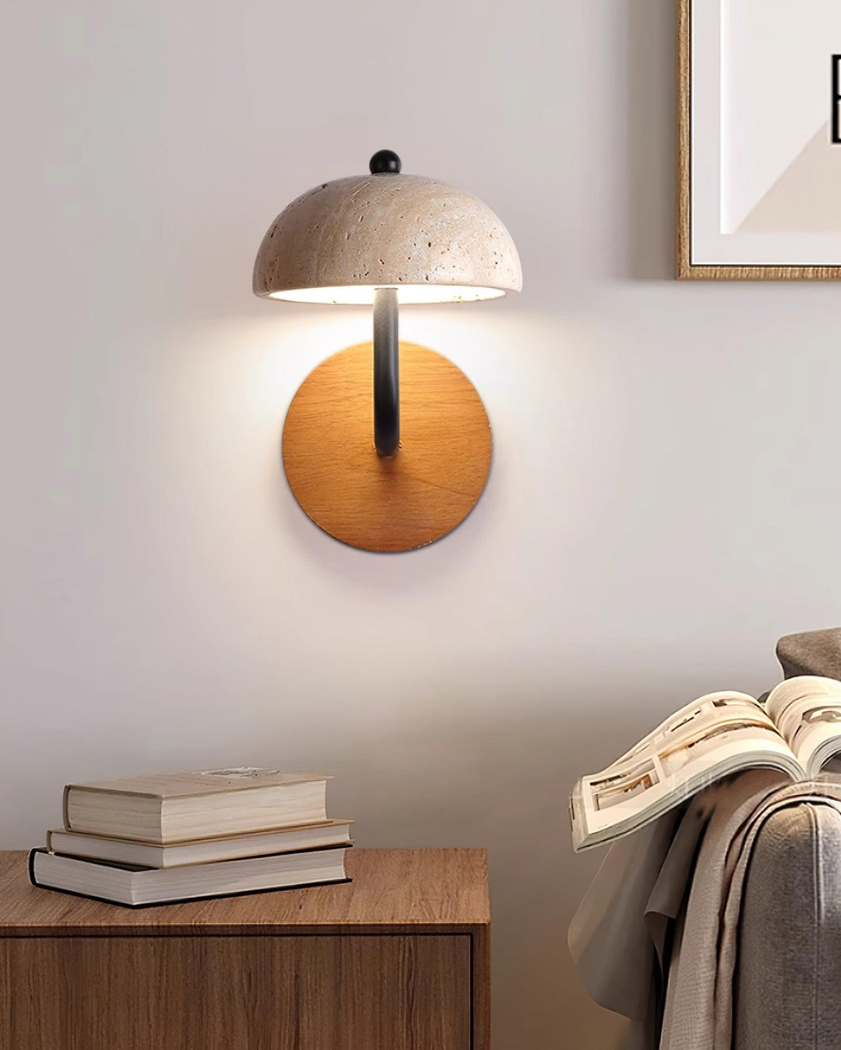 Lathenlark Travertine Wall Light-Moonnatur