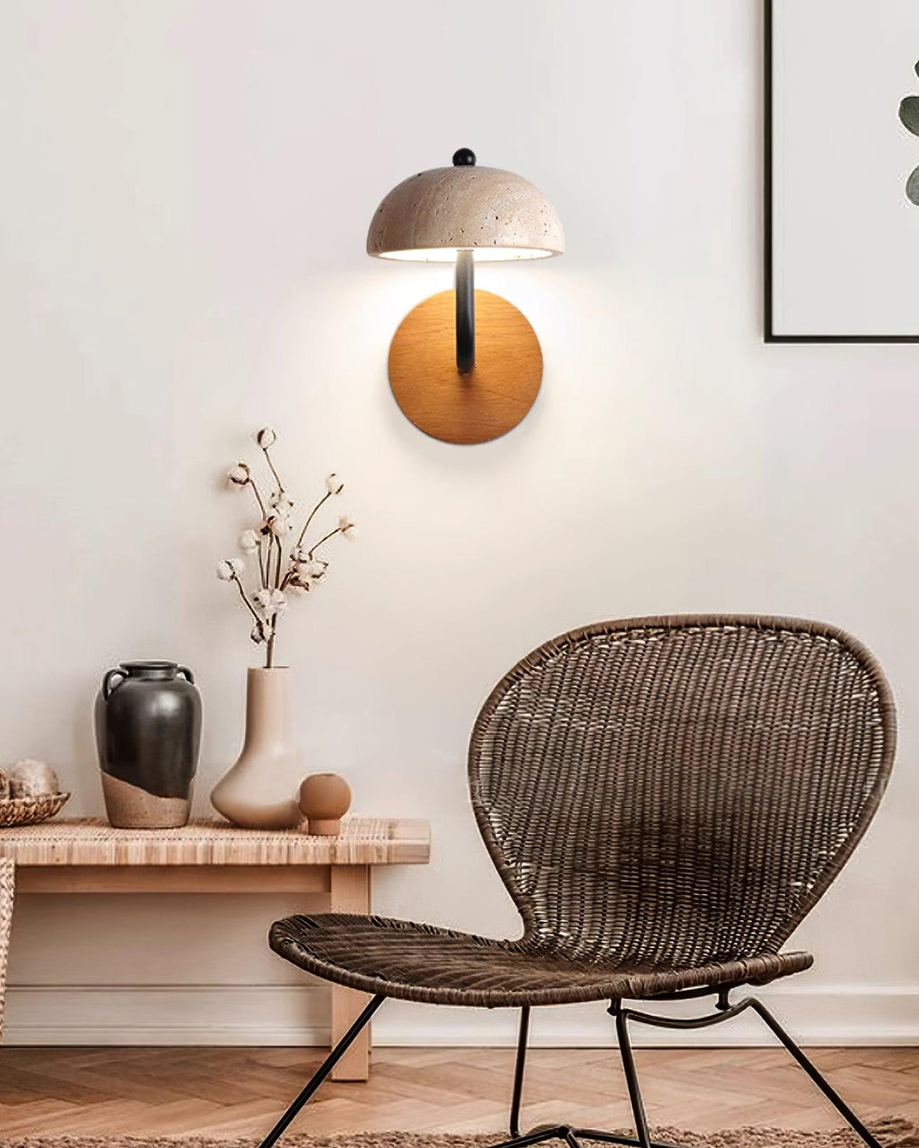 Lathenlark Travertine Wall Light-Moonnatur