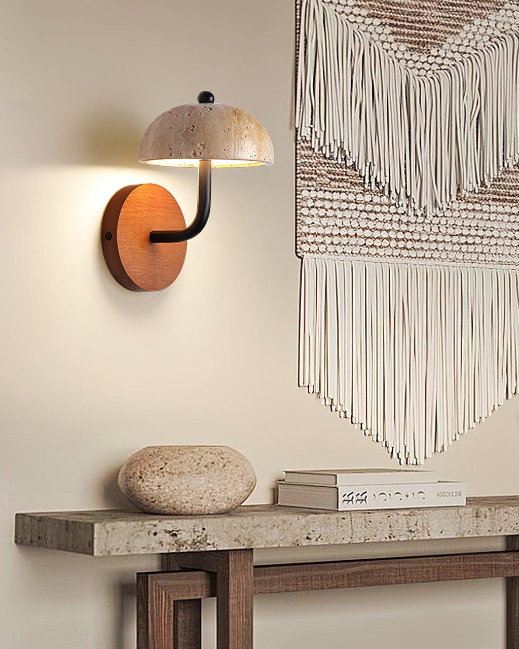 Lathenlark Travertine Wall Light-Moonnatur