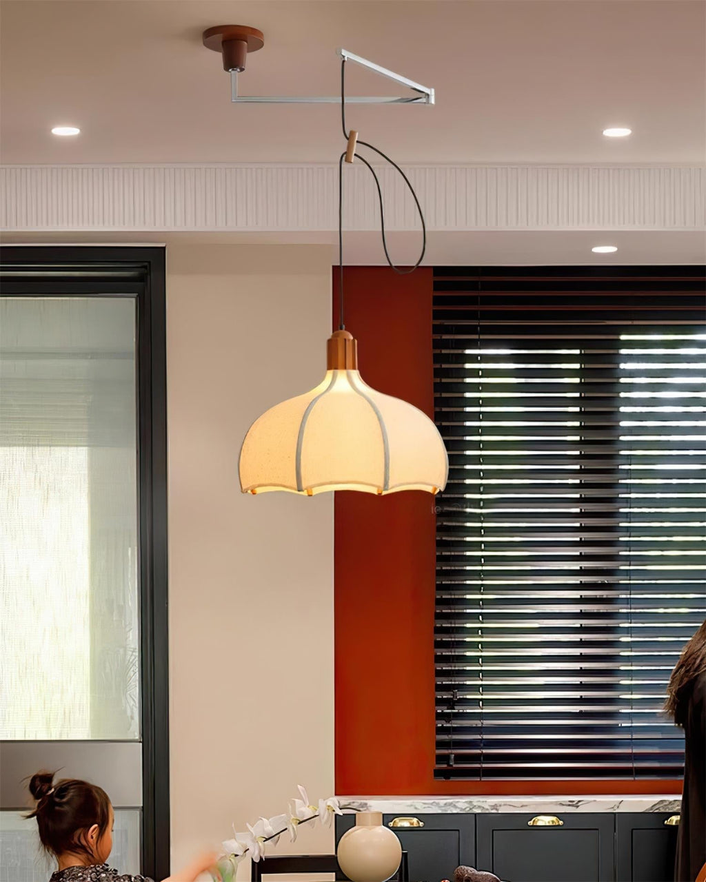 Hadrenford Fabric Pendant Light-Moonnatur