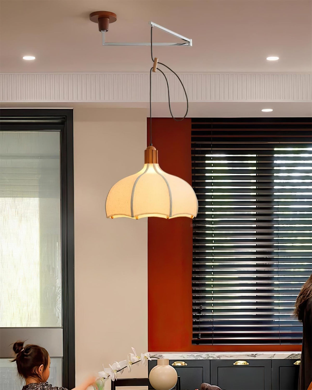 Hadrenford Fabric Pendant Light-Moonnatur