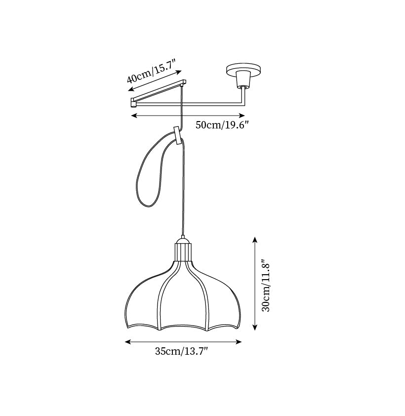 Hadrenford Fabric Pendant Light-Moonnatur