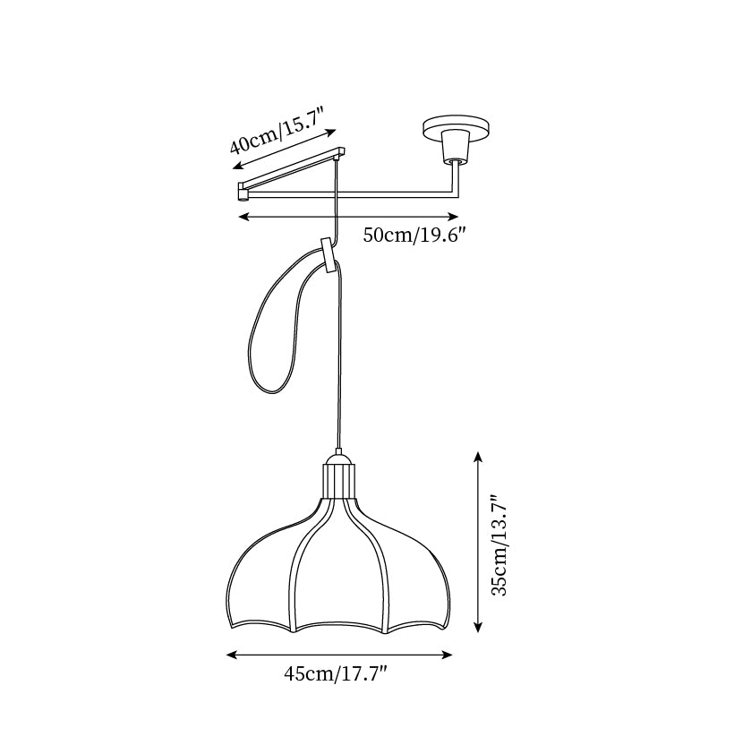 Hadrenford Fabric Pendant Light-Moonnatur