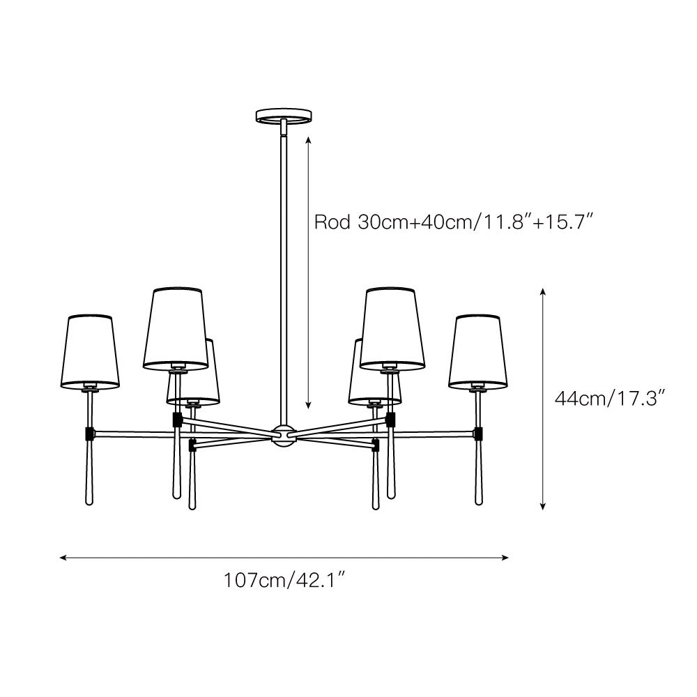 Inverwick Fabric Chandelier-Moonnatur