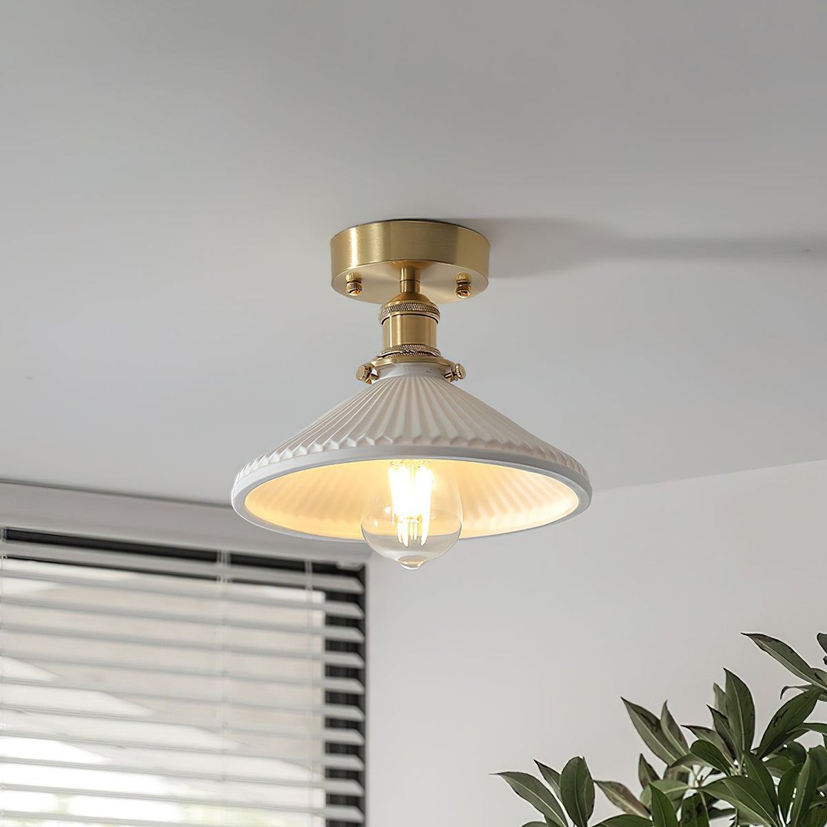 Lorrenelia Ceramic Ceiling Light-Moonnatur