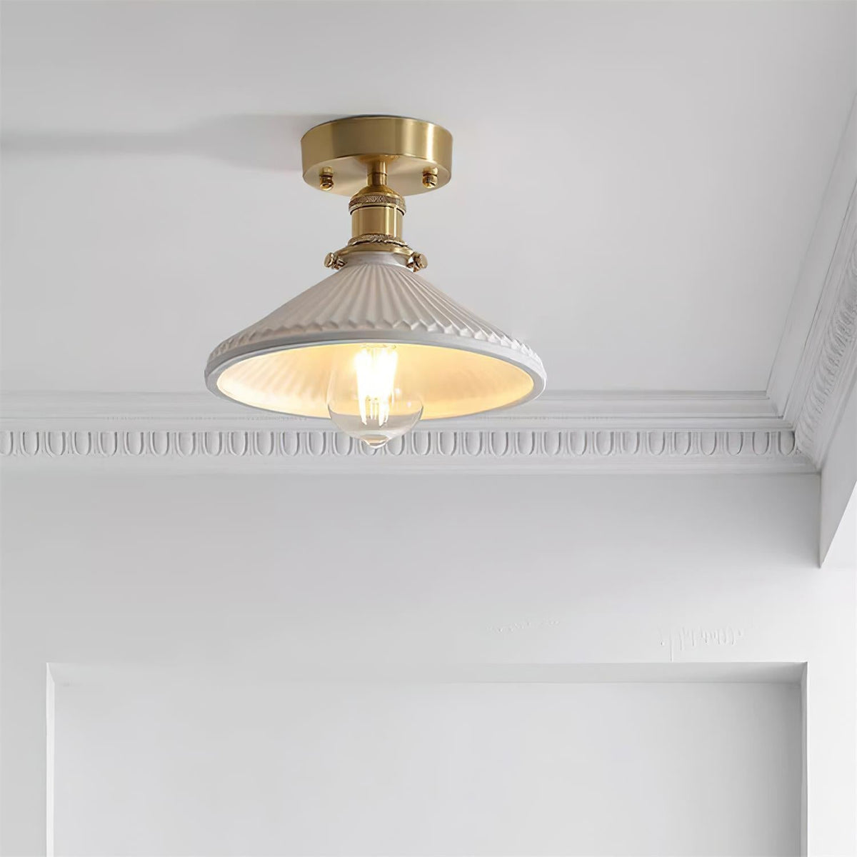 Lorrenelia Ceramic Ceiling Light-Moonnatur