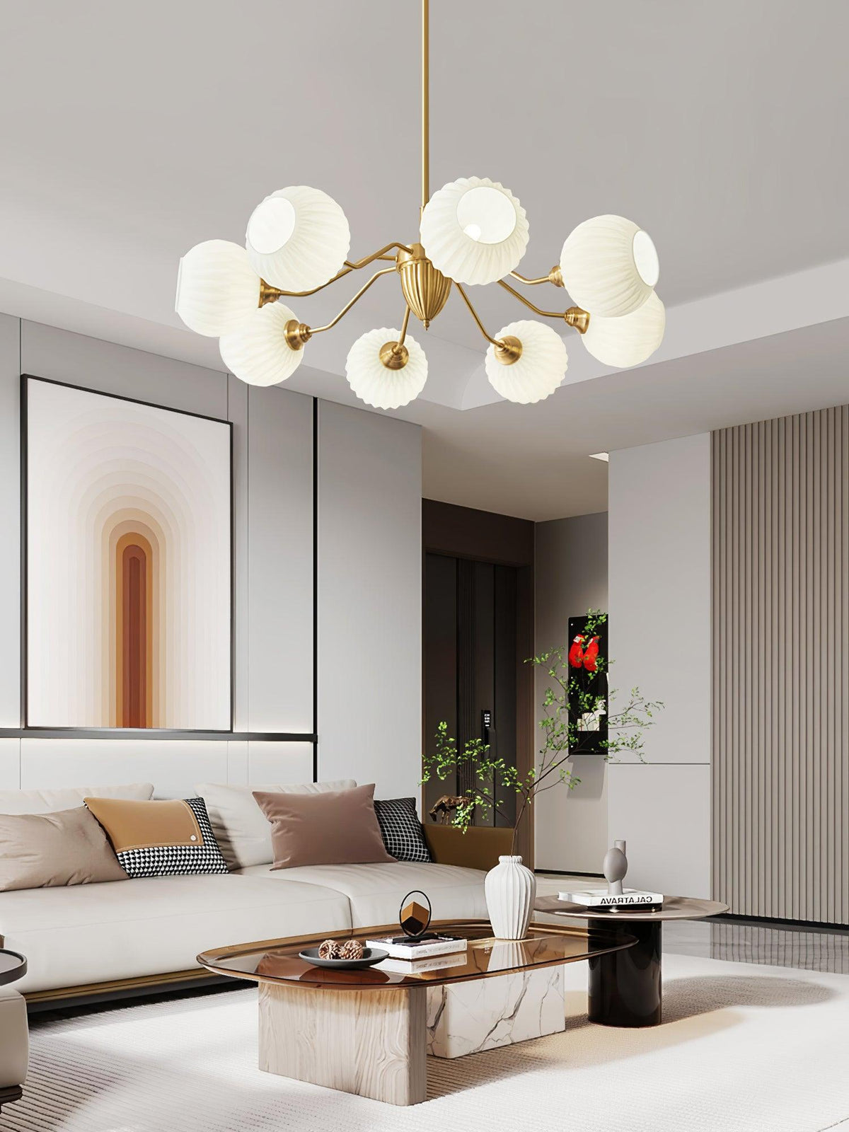 Lindelcove Brass Chandelier-Moonnatur