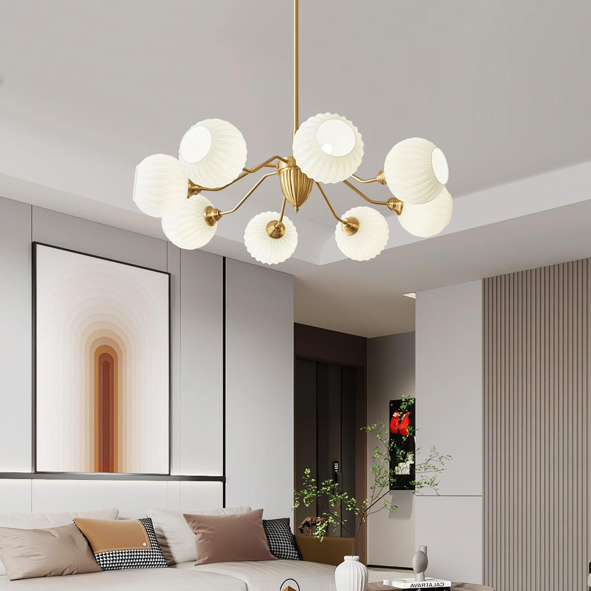 Lindelcove Brass Chandelier-Moonnatur