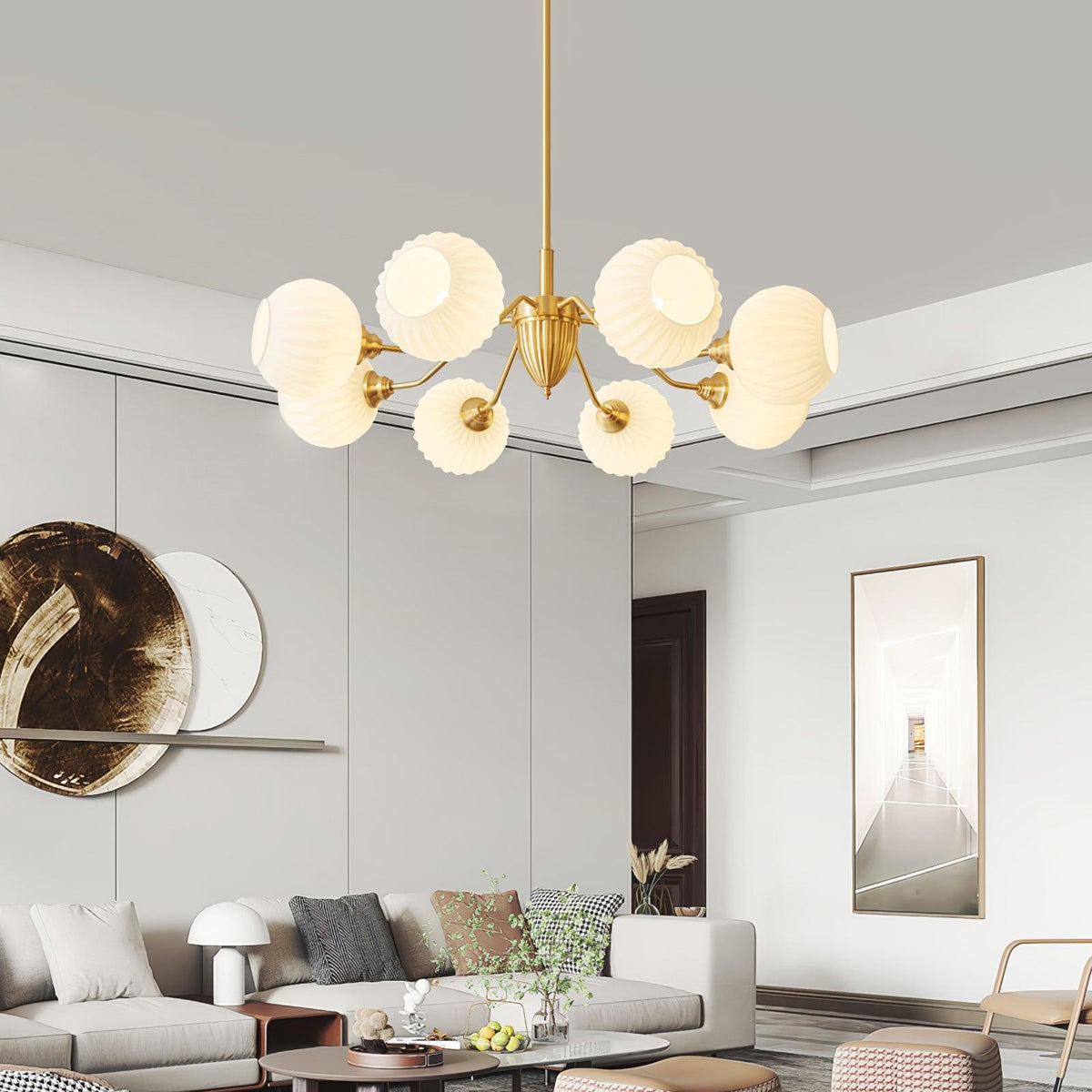 Lindelcove Brass Chandelier-Moonnatur