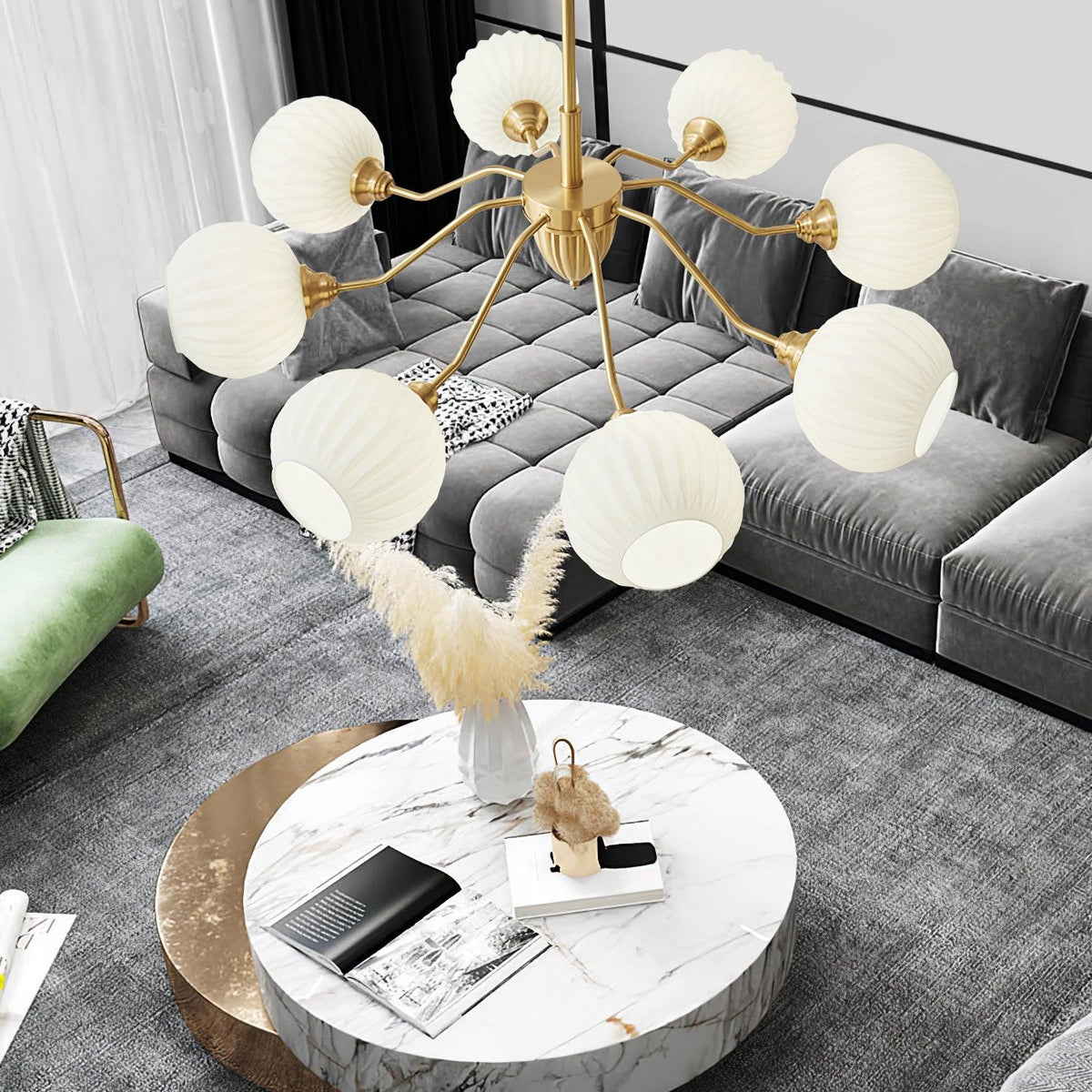 Lindelcove Brass Chandelier-Moonnatur