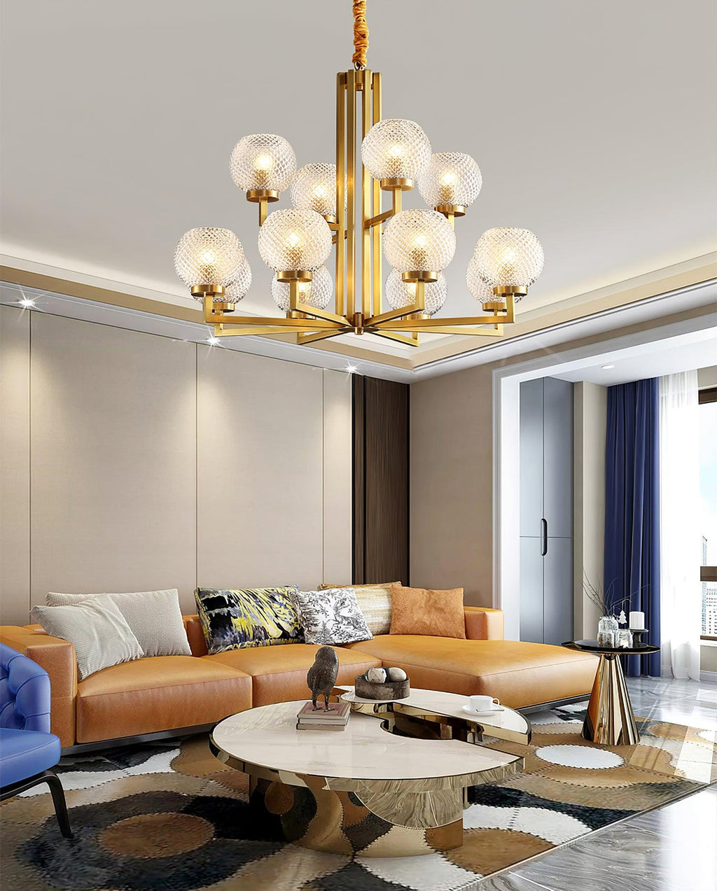 Talenis Glass Chandelier-Moonnatur