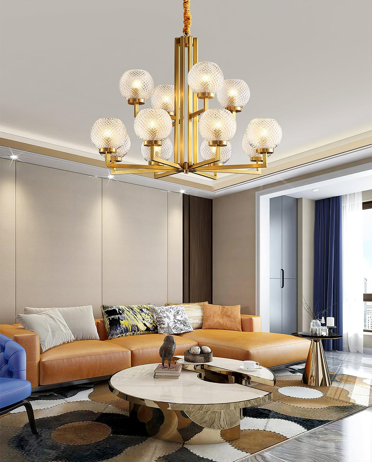 Talenis Glass Chandelier-Moonnatur