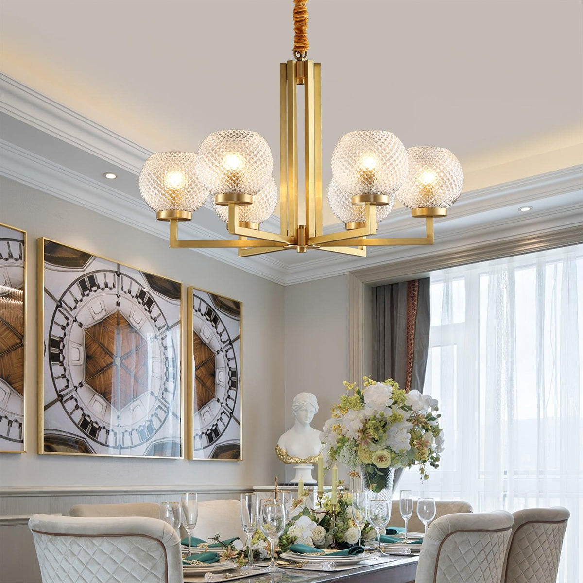 Talenis Glass Chandelier-Moonnatur