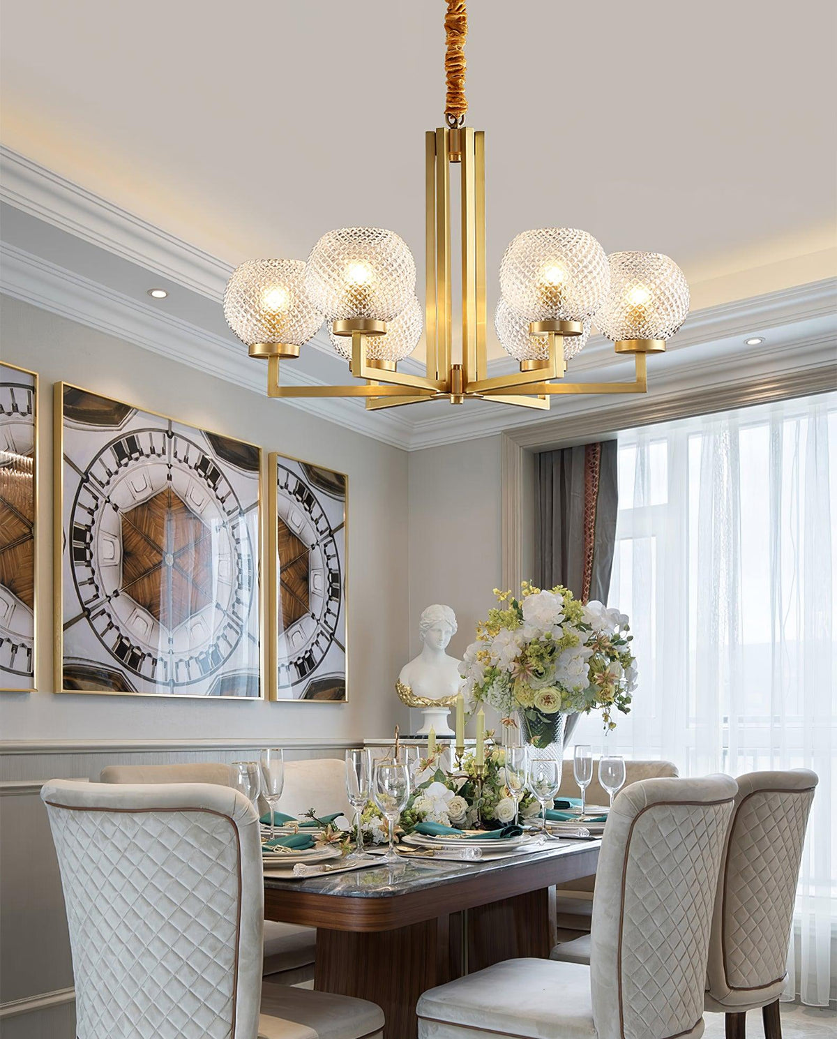 Talenis Glass Chandelier-Moonnatur