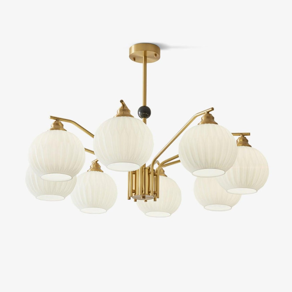 Lathenfern Brass Chandelier-Moonnatur
